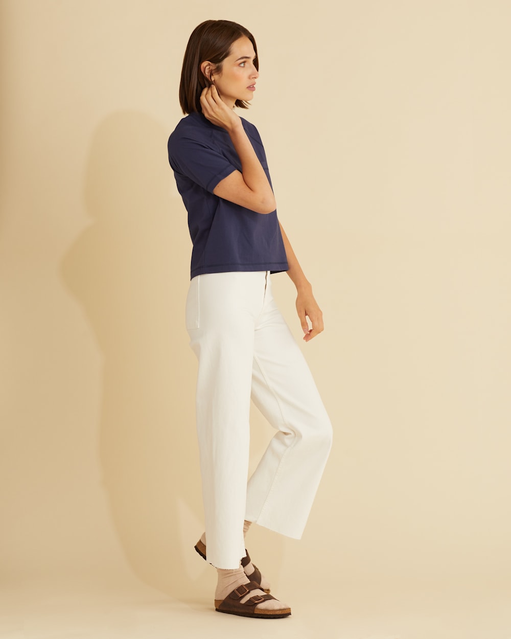 ALTERNATE VIEW OF WOMEN'S DESCHUTES RAGLAN-SLEEVE TEE IN NAVY image number 2