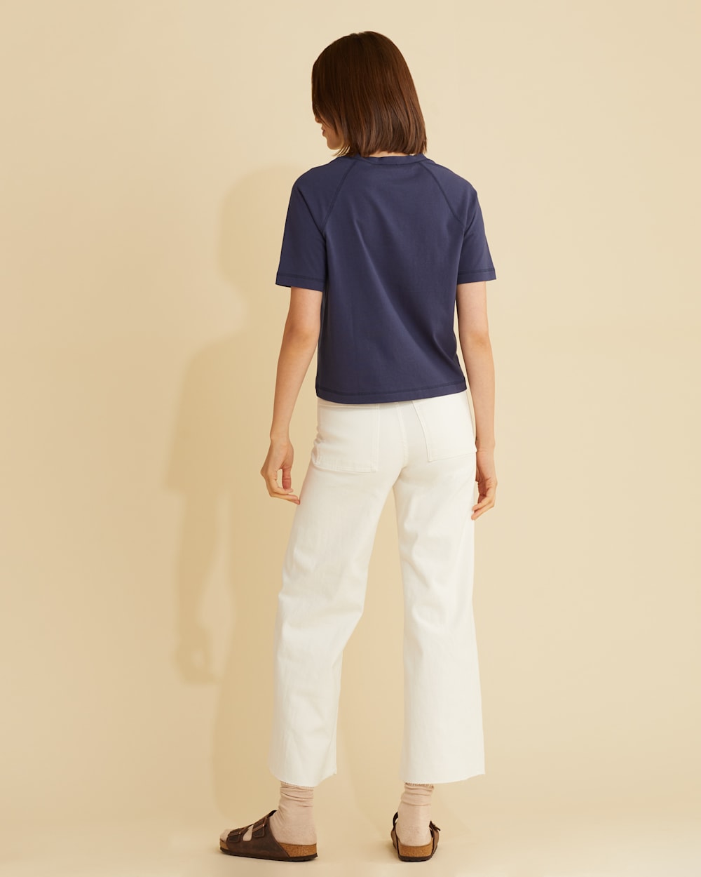 ALTERNATE VIEW OF WOMEN'S DESCHUTES RAGLAN-SLEEVE TEE IN NAVY image number 3