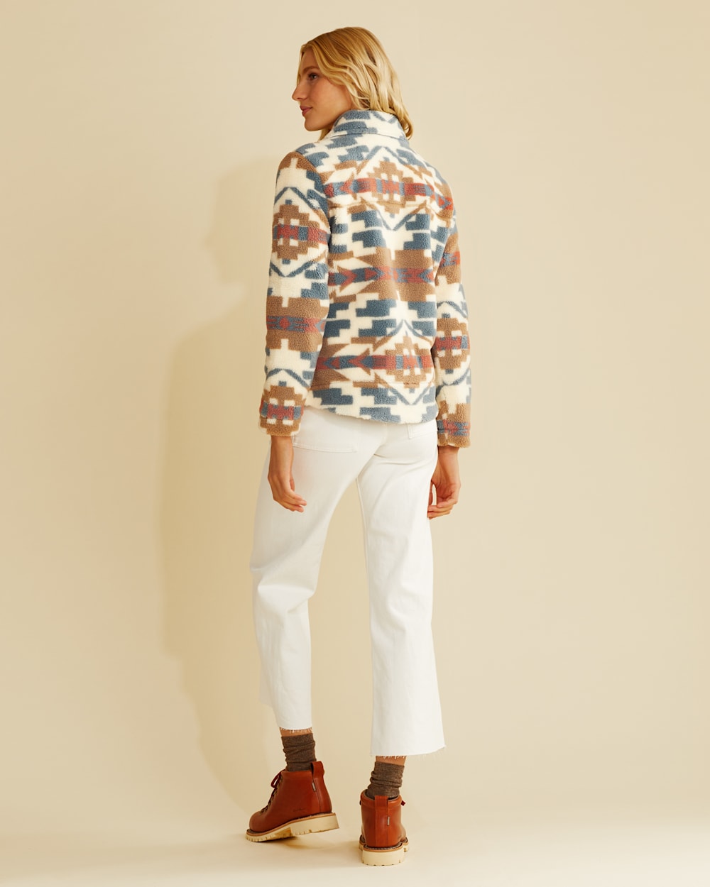 ALTERNATE VIEW OF WOMEN'S ANGELICA BERBER FLEECE JACKET IN NATURAL CARICO LAKE image number 3