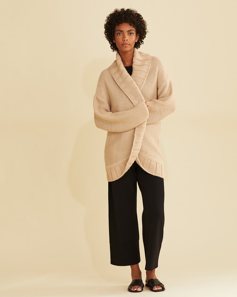 WOMEN'S LUXE COCOON CARDIGAN IN FAWN image number 1