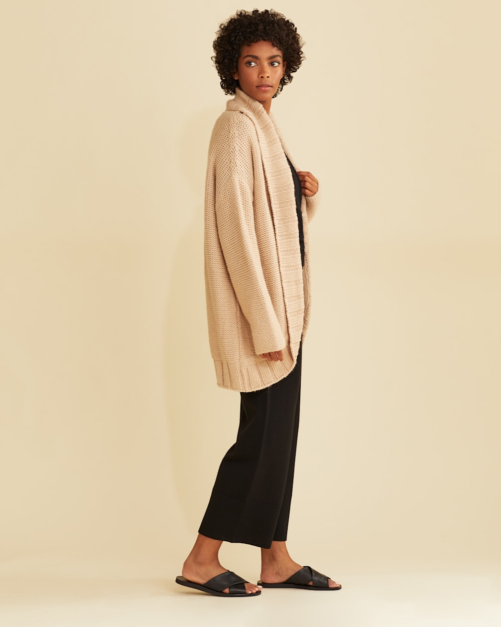 Beige cocoon cardigan on sale