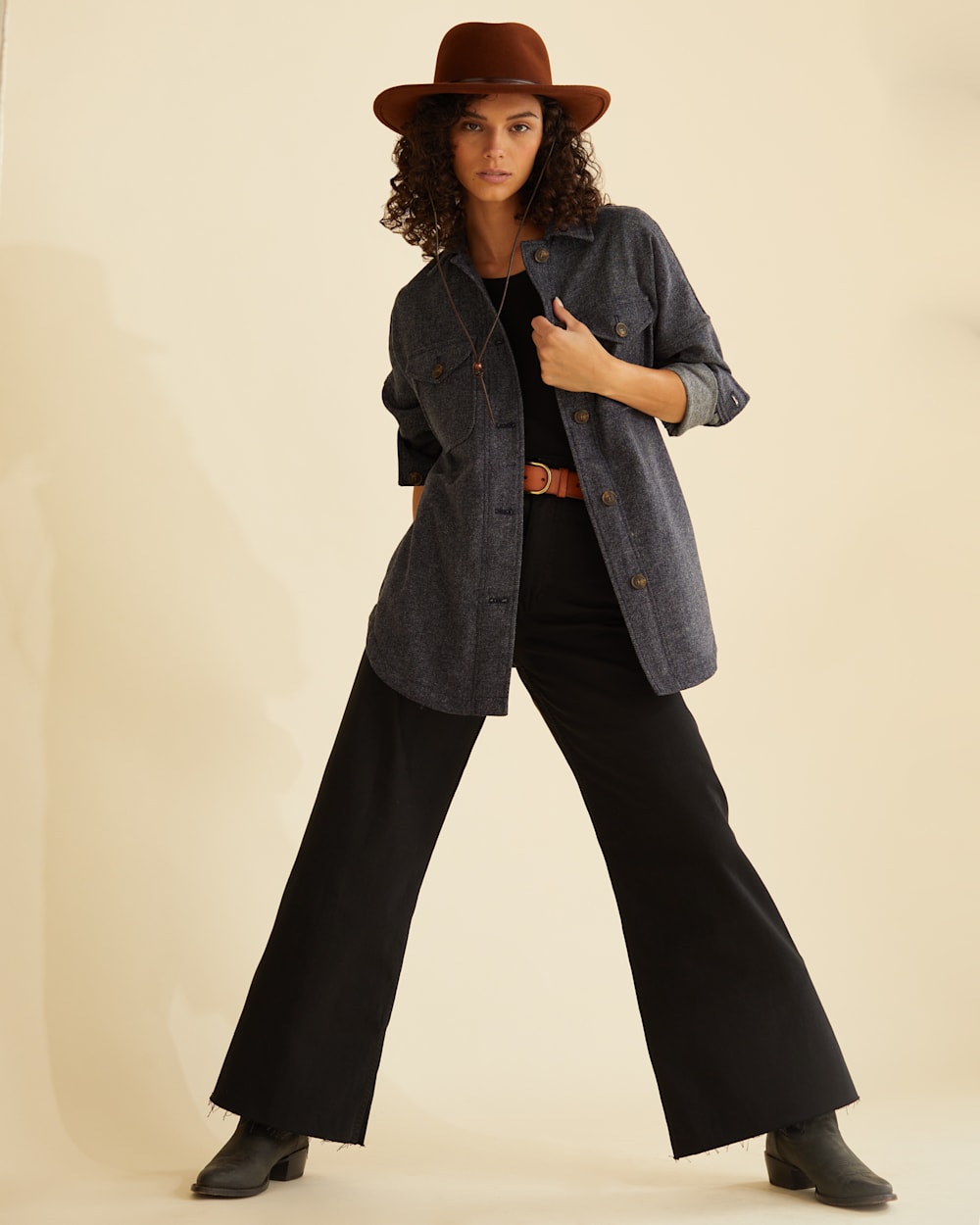 Women's wool denim jacket discount