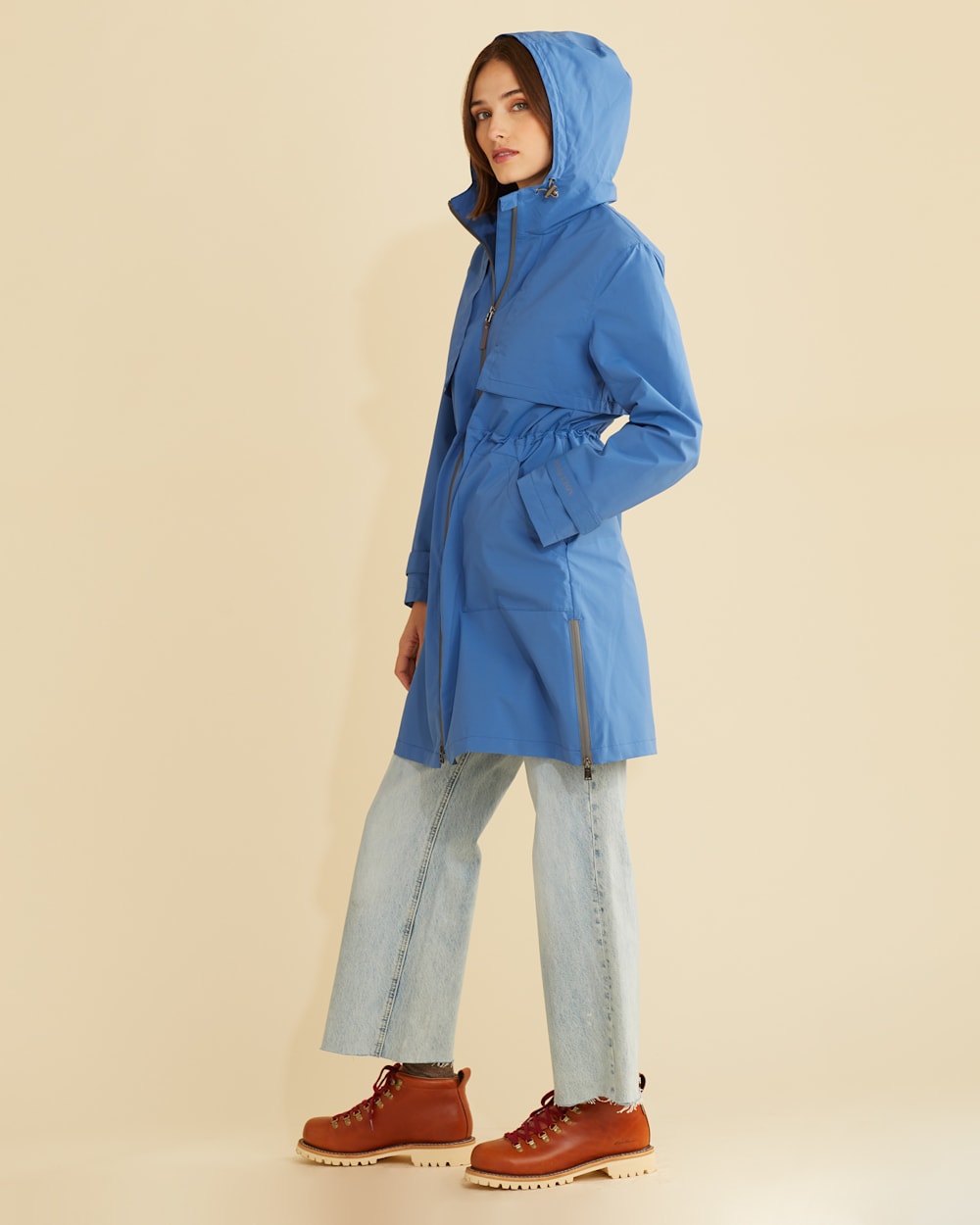 ALTERNATE VIEW OF WOMEN'S PACIFICA MINI RIPSTOP TRENCH IN MARINE BLUE image number 4