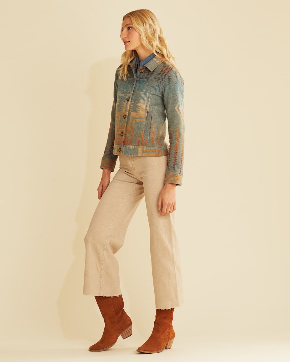 ALTERNATE VIEW OF WOMEN'S WOOL WILLA JACKET IN SHALE MIX HARDING image number 2