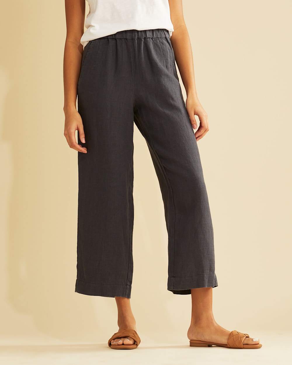 ALTERNATE VIEW OF WOMEN�S BROADWAY LINEN PANTS IN DARK INDIGO image number 2