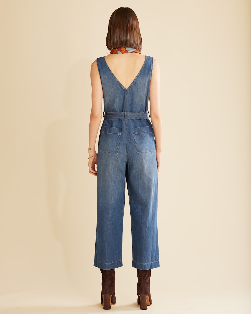 Denim chambray jumpsuit store