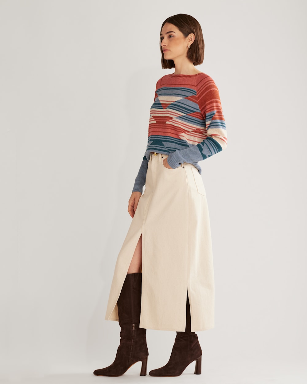 ＜H＞COTTON NYLON KNIT PULLOVER SIZE:L waist length 1/4 zip