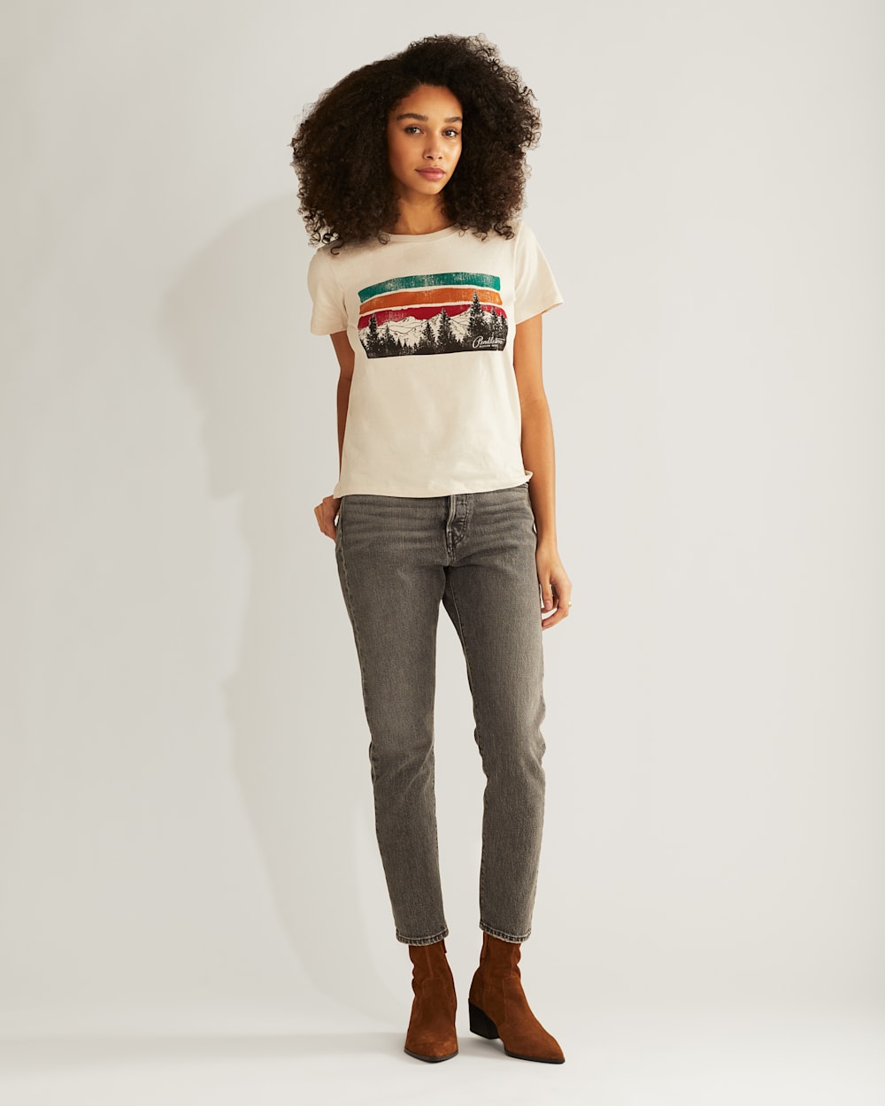 ALTERNATE VIEW OF WOMEN'S LANDSCAPE GRAPHIC TEE IN BONE image number 4