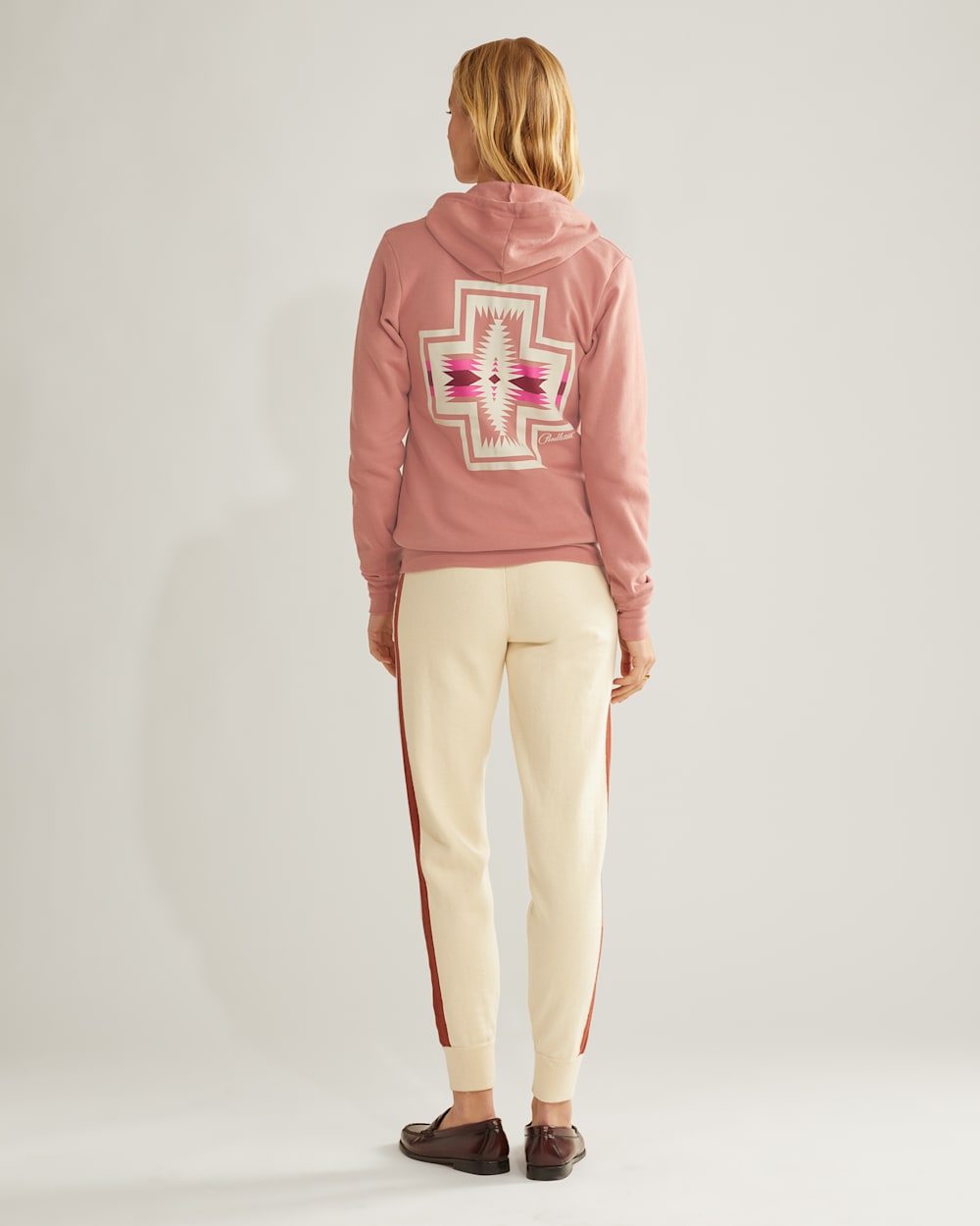 ALTERNATE VIEW OF WOMEN'S HARDING GRAPHIC ZIP HOODIE IN DUSTY ROSE image number 4