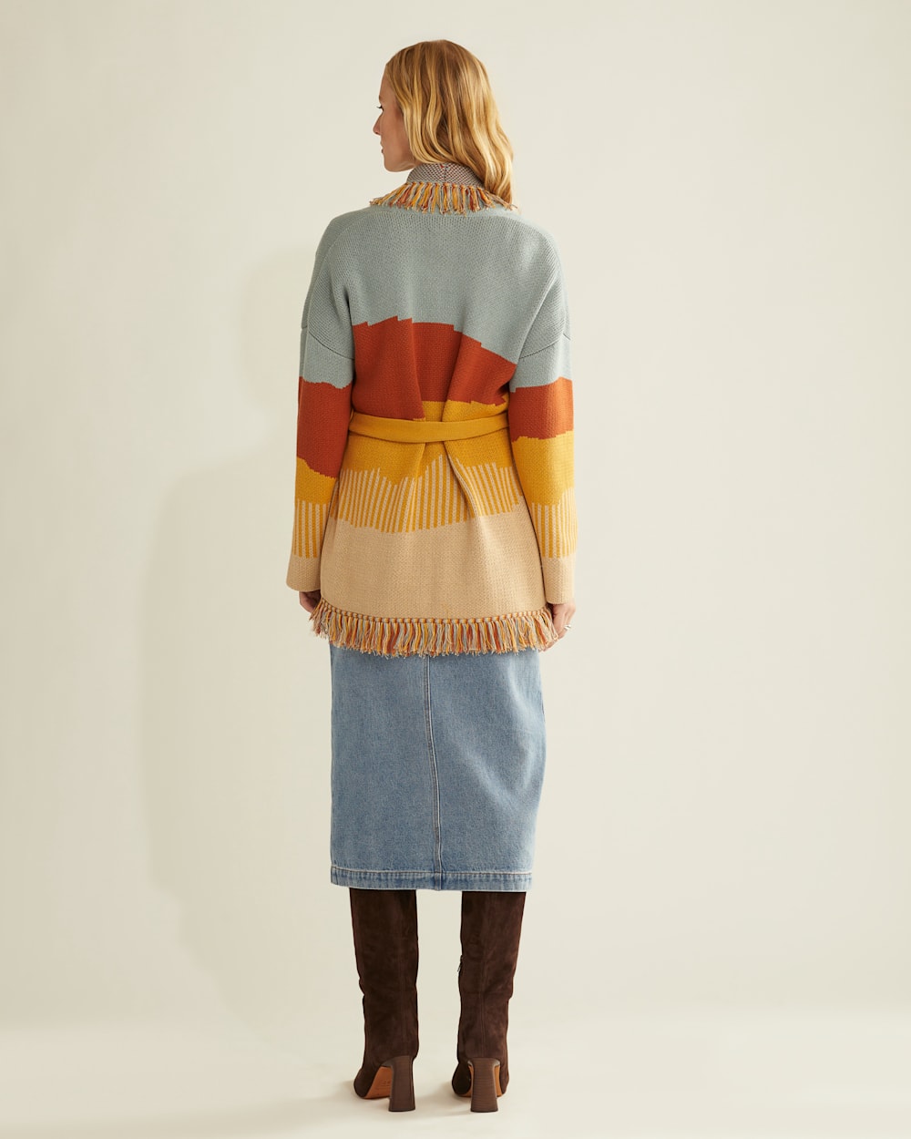 ALTERNATE VIEW OF WOMEN'S COLUMBIA SHAWL-COLLAR CARDIGAN IN DESERT SKY MULTI image number 3