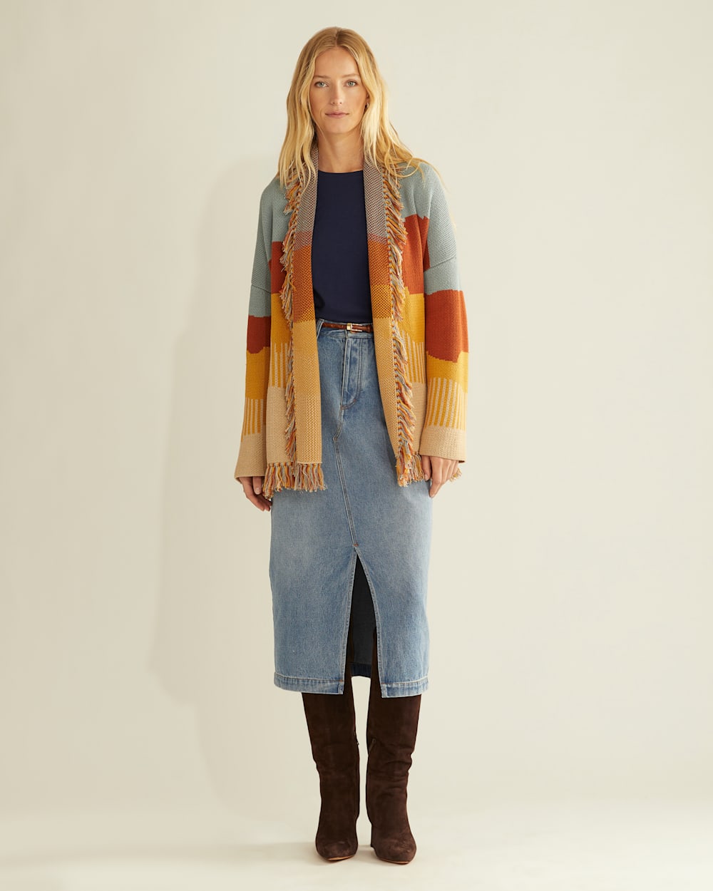 ALTERNATE VIEW OF WOMEN'S COLUMBIA SHAWL-COLLAR CARDIGAN IN DESERT SKY MULTI image number 4