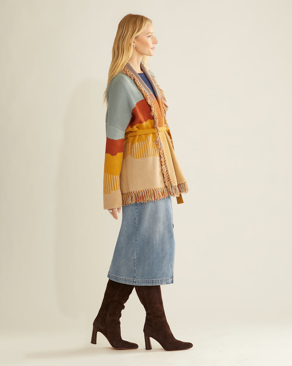ALTERNATE VIEW OF WOMEN'S COLUMBIA SHAWL-COLLAR CARDIGAN IN DESERT SKY MULTI image number 5