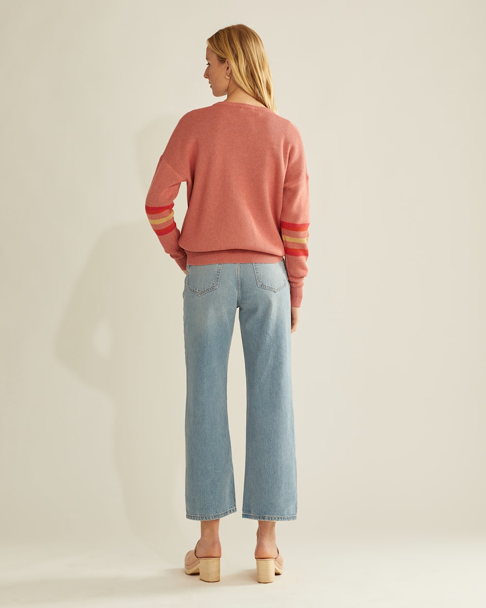 ALTERNATE VIEW OF WOMEN'S GRAPHIC COTTON PULLOVER IN FADED ROSE MULTI HARDING image number 3