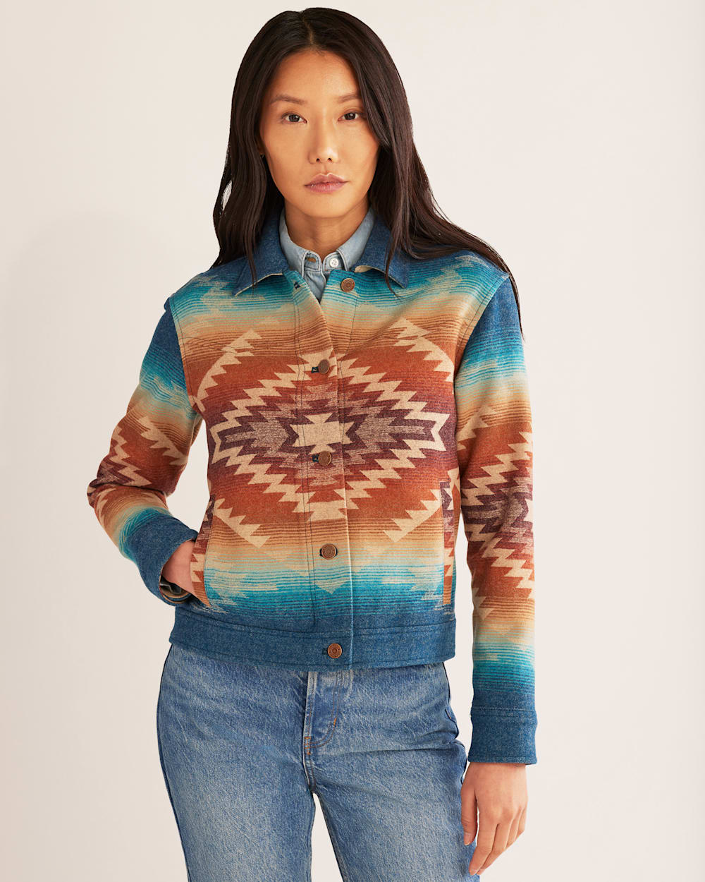 WOMEN'S CANYON WOOL JACKET IN TURQUOISE PAGOSA SPRINGS image number 1