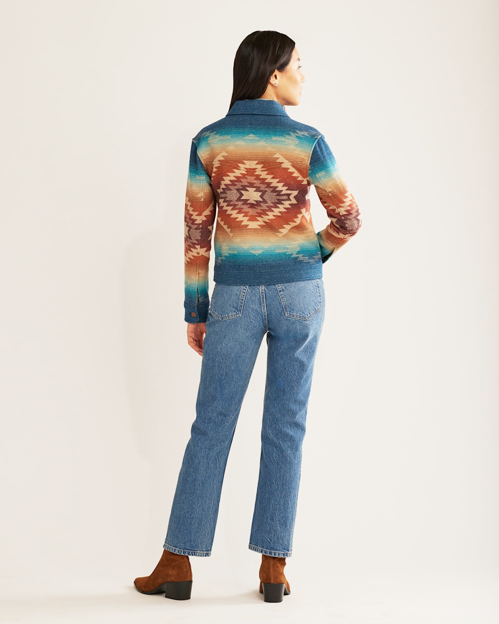 ALTERNATE VIEW OF WOMEN'S CANYON WOOL JACKET IN TURQUOISE PAGOSA SPRINGS image number 3