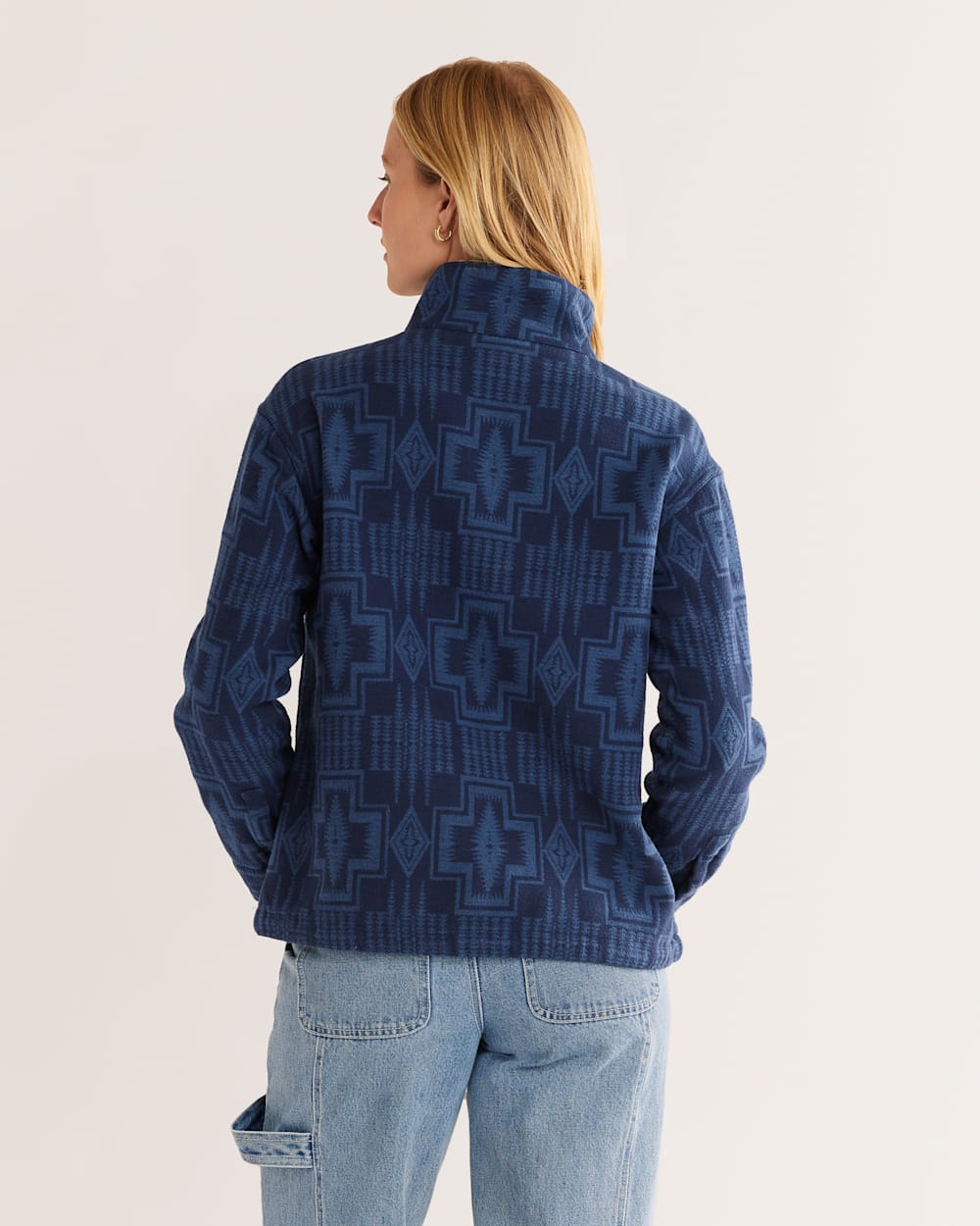ALTERNATE VIEW OF WOMEN'S DOUBLESOFT HALF-ZIP PULLOVER IN DUSK BLUE HARDING image number 3