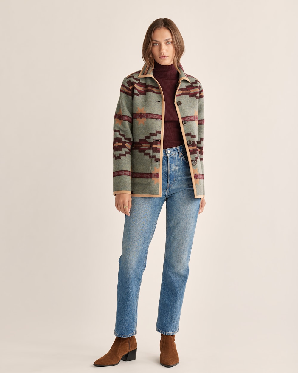 Stay Warm with Women s Reversible Wool Barn Coat Pendleton