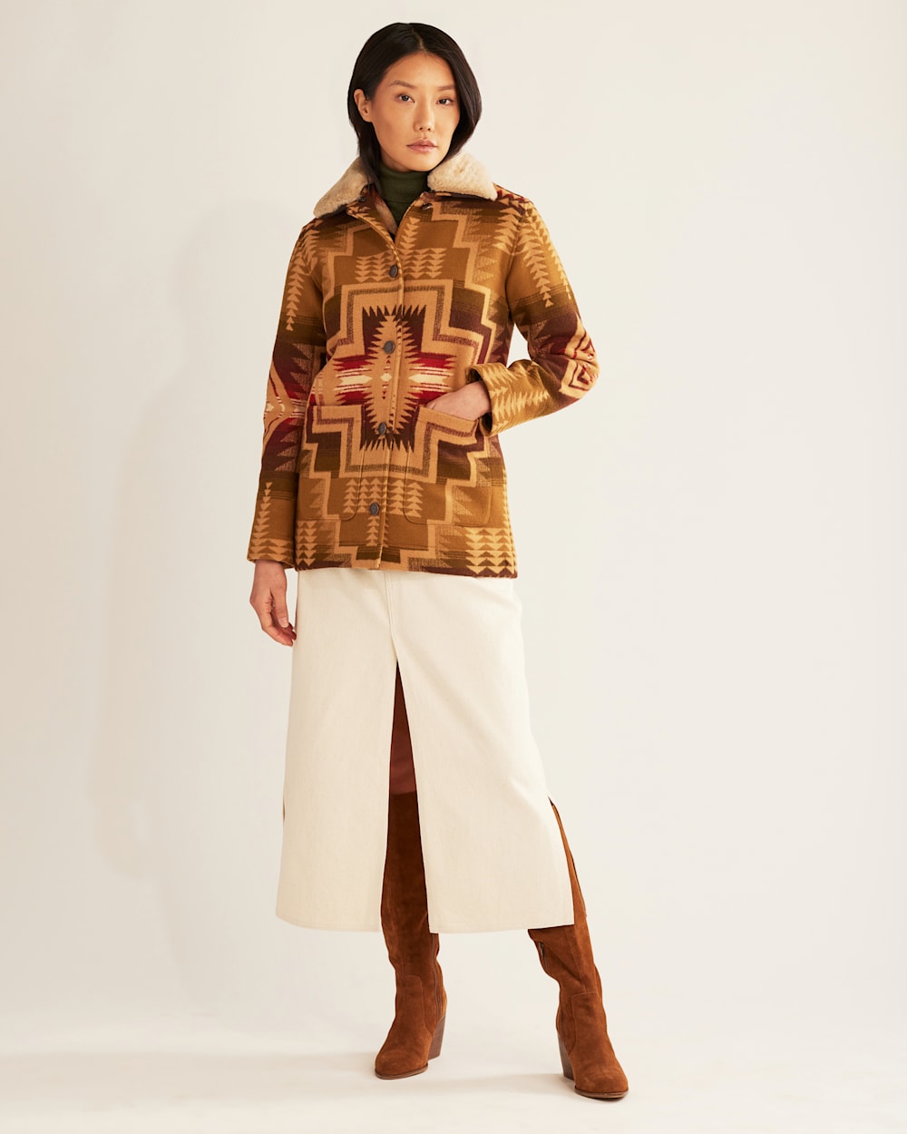 ALTERNATE VIEW OF WOMEN'S BROWNSVILLE COAT IN TAN HARDING STAR image number 3