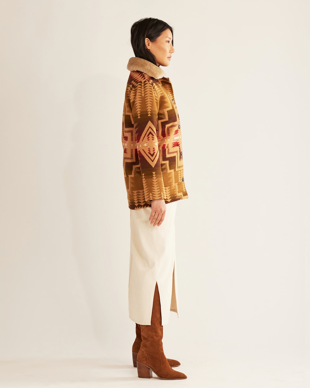 ALTERNATE VIEW OF WOMEN'S BROWNSVILLE COAT IN TAN HARDING STAR image number 4