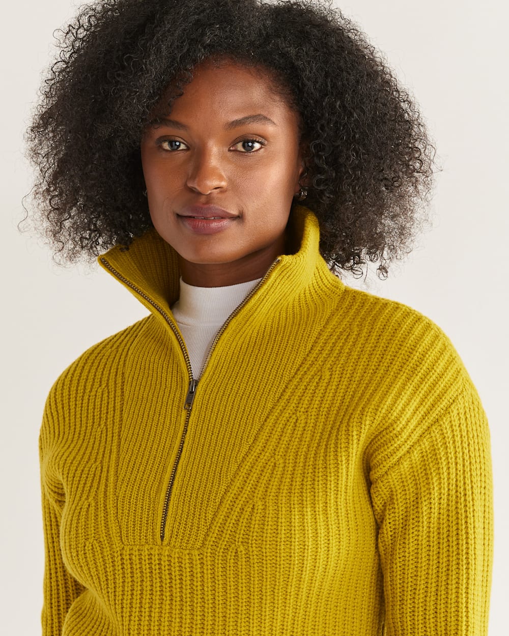 WOMEN'S LAMBSWOOL SHAKER STITCH ZIP PULLOVER | Pendleton