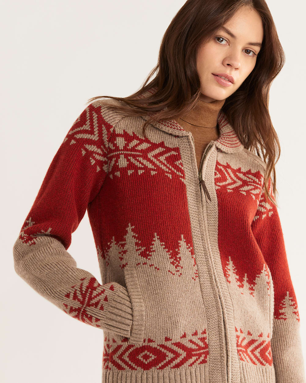 Select Women's Alpine Lambswool Zip Cardigan | Pendleton