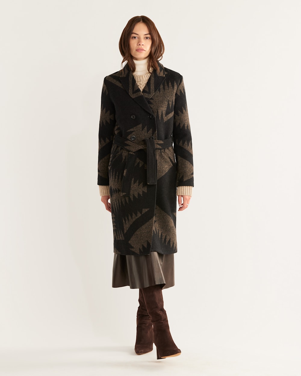 WOMEN'S MIRROR LAKE WOOL TRENCH COAT IN BLACK image number 1