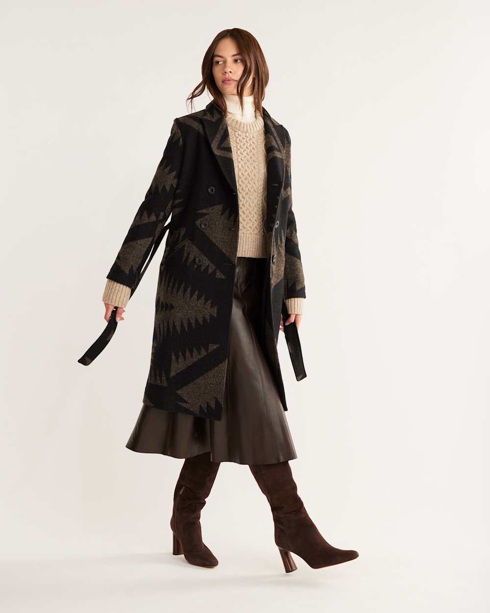 Women's wool trench coat full length discount