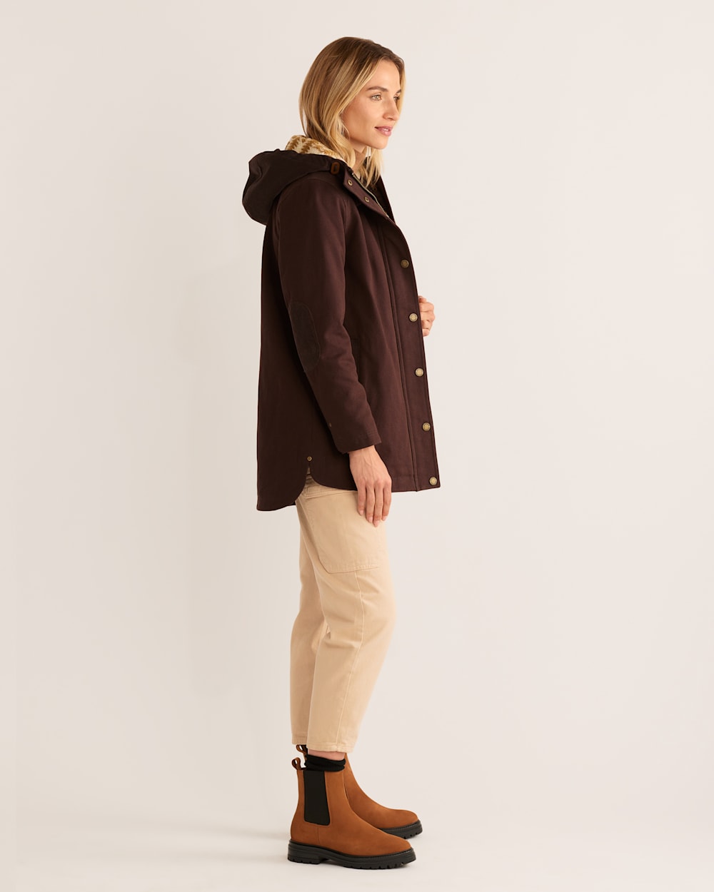 ALTERNATE VIEW OF WOMEN'S MARIAS COTTON CANVAS PARKA IN BLACK COFFEE image number 2