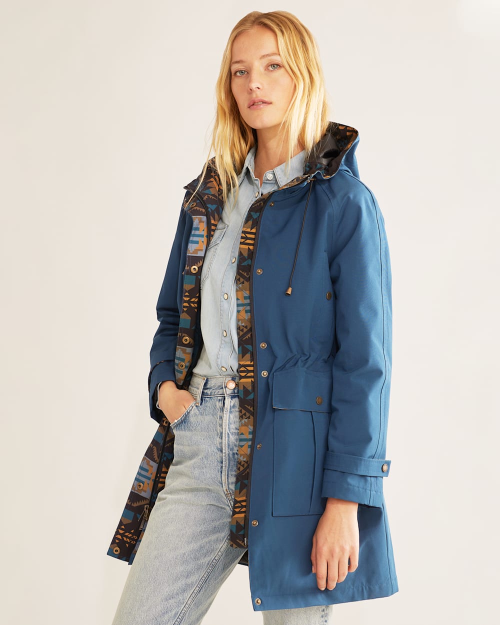 Womens hooded trench hot sale