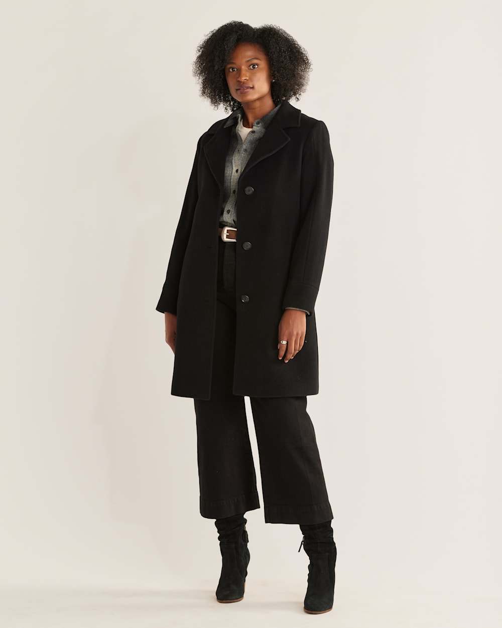 ALTERNATE VIEW OF WOMEN'S WALKER WOOL COAT IN BLACK image number 2
