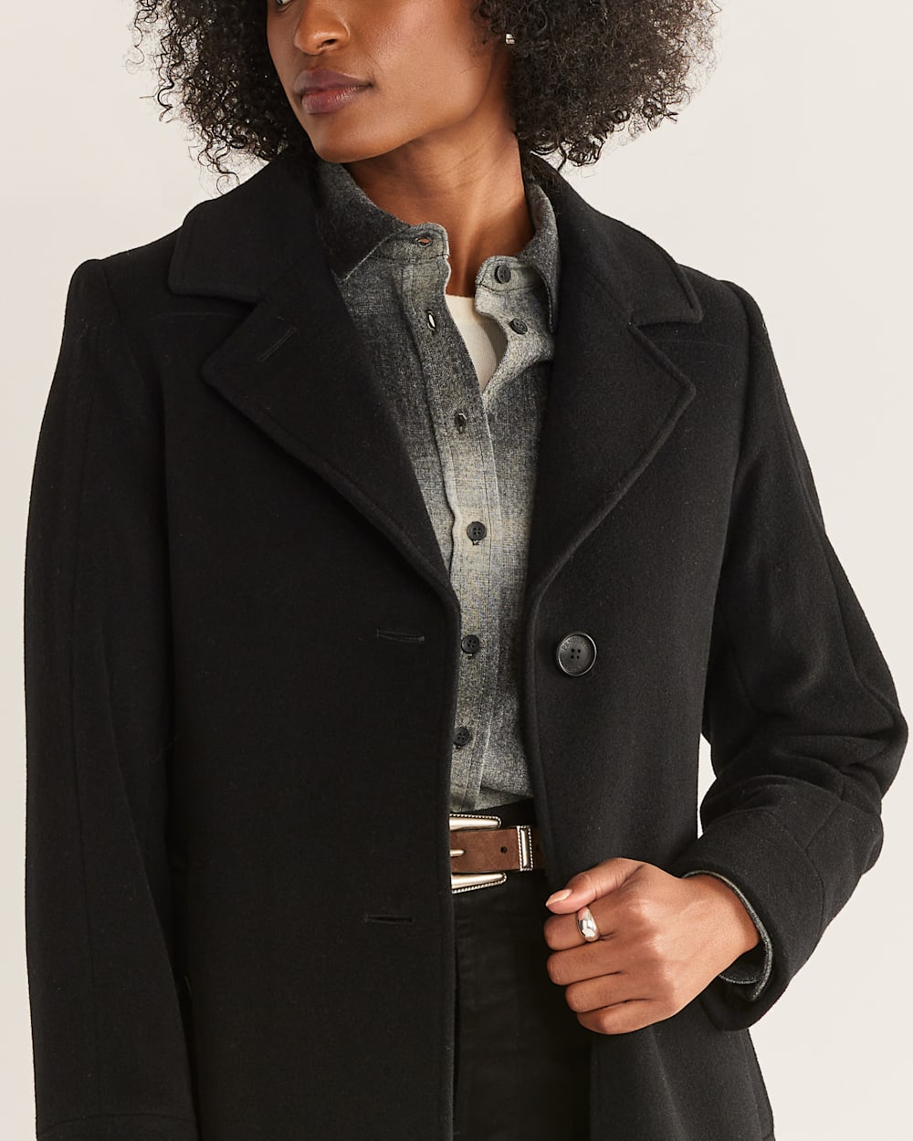 ALTERNATE VIEW OF WOMEN'S WALKER WOOL COAT IN BLACK image number 5