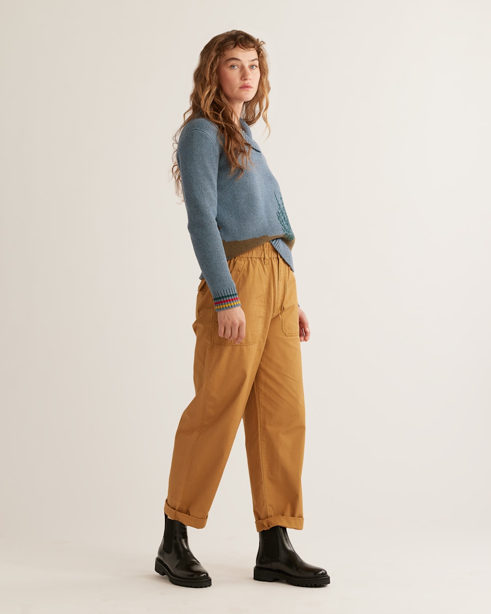 ALTERNATE VIEW OF WOMEN'S SILVER CREEK PULLOVER IN SHALE BLUE MIX image number 2