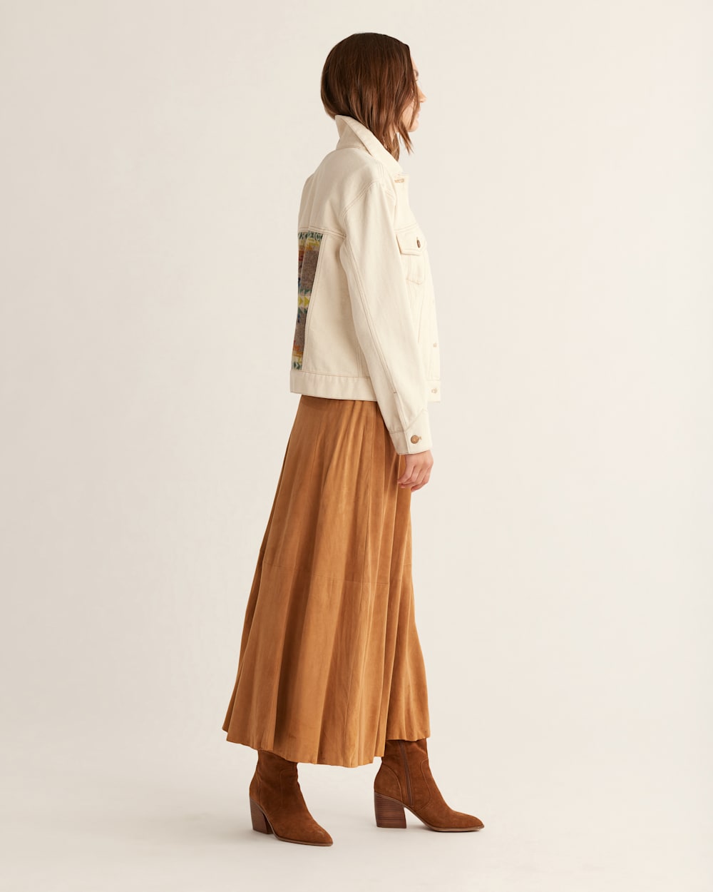 ALTERNATE VIEW OF WOMEN'S DENIM TRUCKER JACKET IN NATURAL HIGHLAND PEAK image number 2