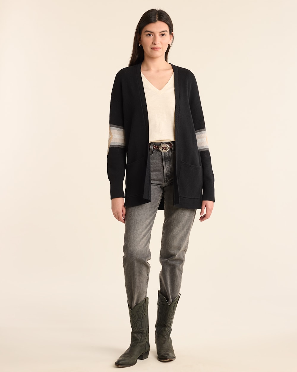 Pendleton Men's Shaggy Cardigan in Black Harding Pendleton