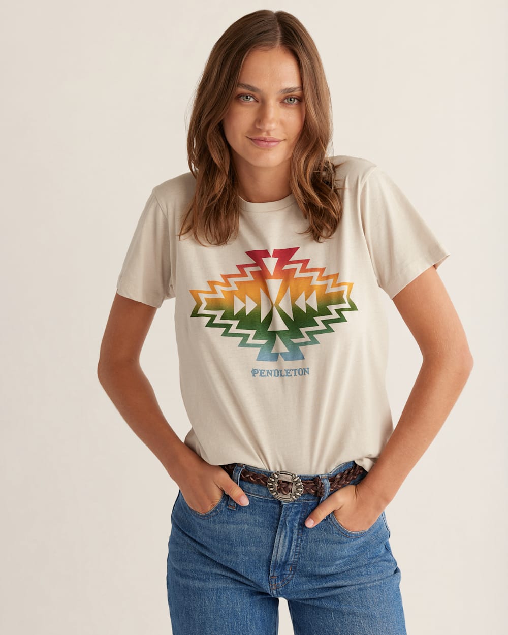 WOMEN'S HIGHLAND PEAK GRAPHIC TEE IN BONE image number 1