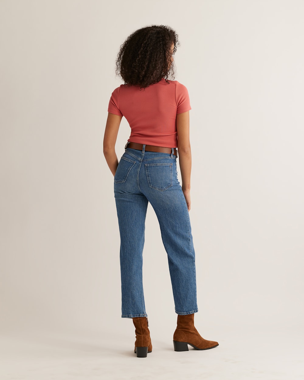 ALTERNATE VIEW OF WOMEN'S PIMA COTTON BABY TEE IN HEIRLOOM ROSE image number 3