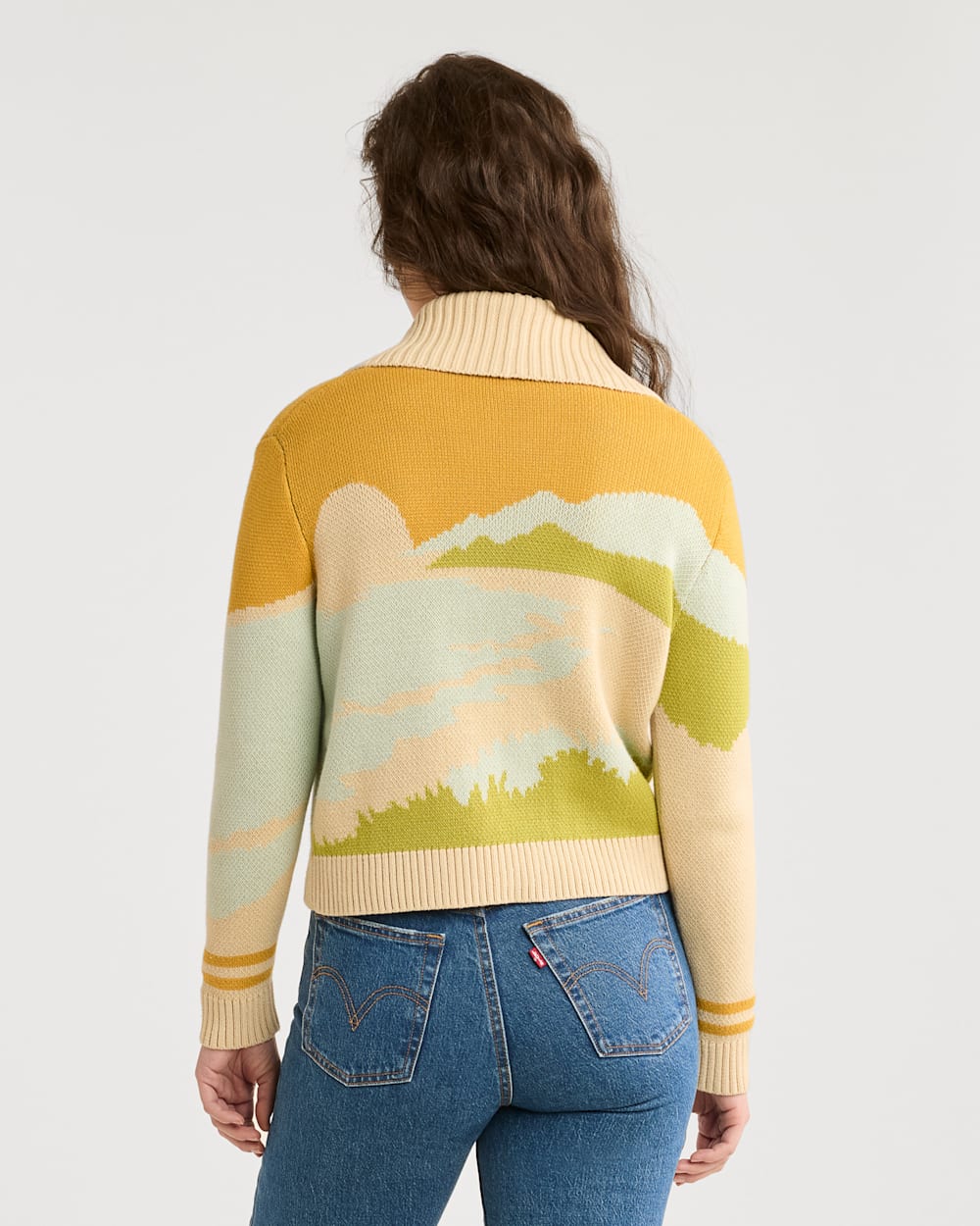 ALTERNATE VIEW OF WOMEN'S COASTLINE SCENIC CARDIGAN IN WOODASH MULTI image number 3