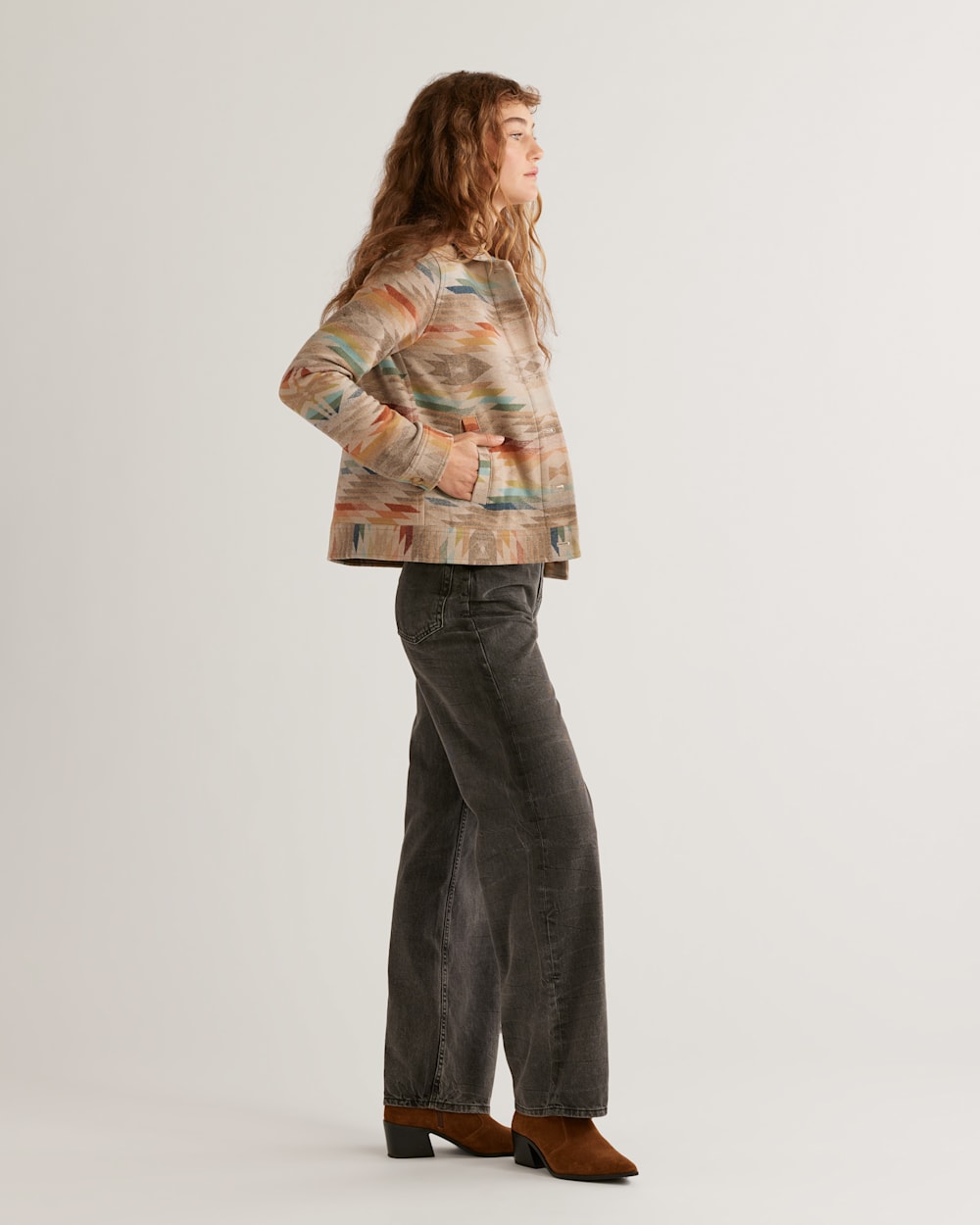 ALTERNATE VIEW OF WOMEN'S WOOL WILLA JACKET IN TAN MIX SUMMERLAND image number 2