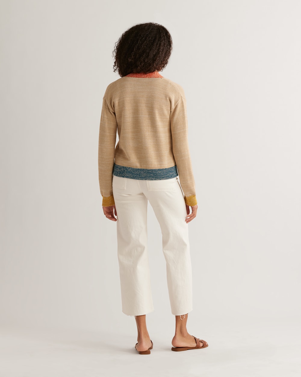 ALTERNATE VIEW OF WOMEN'S SILVIE COLORBLOCK CARDIGAN IN IRISH CREAM MULTI image number 3