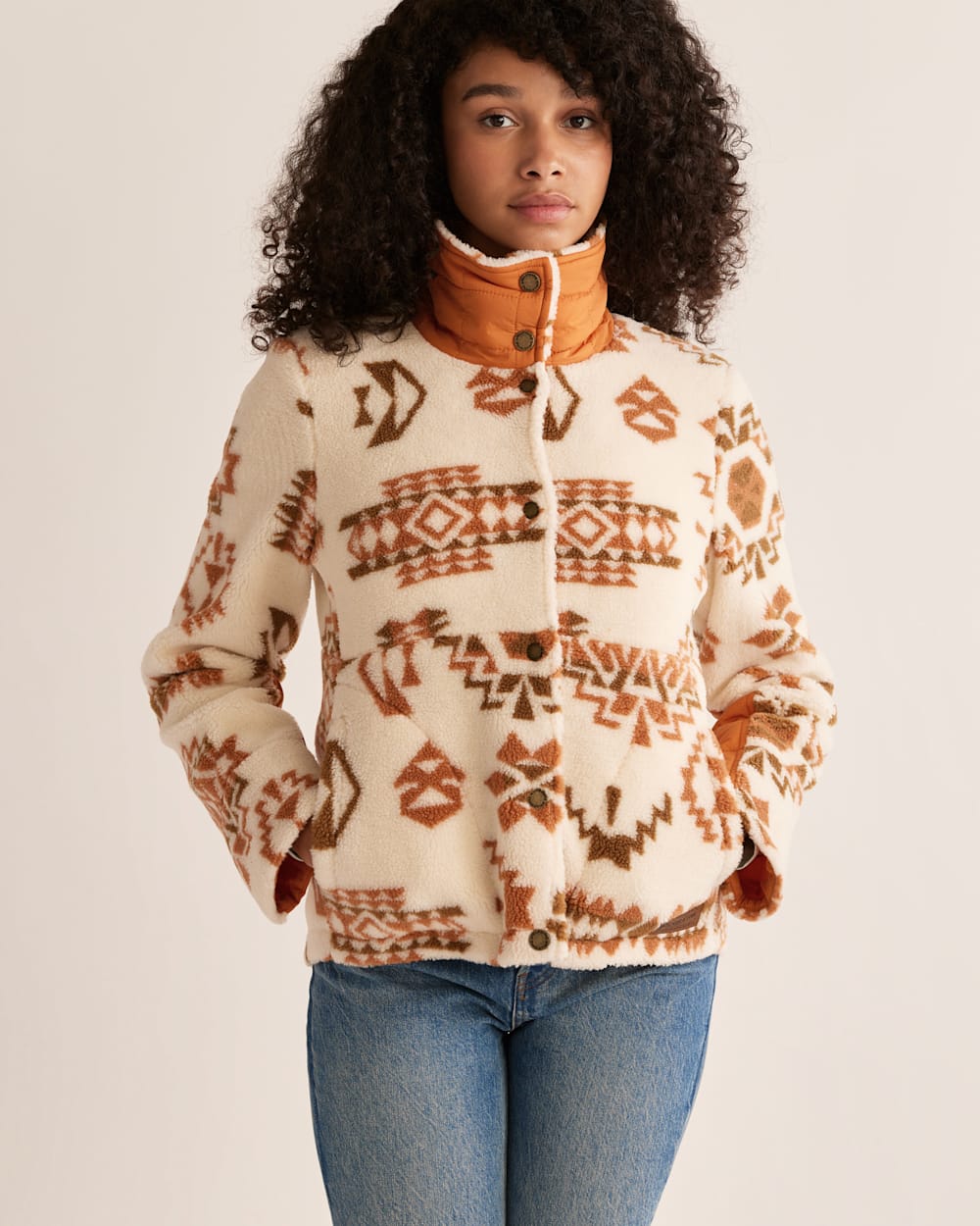 Shop Women s Heather Snap Front Fleece Jacket Pendleton
