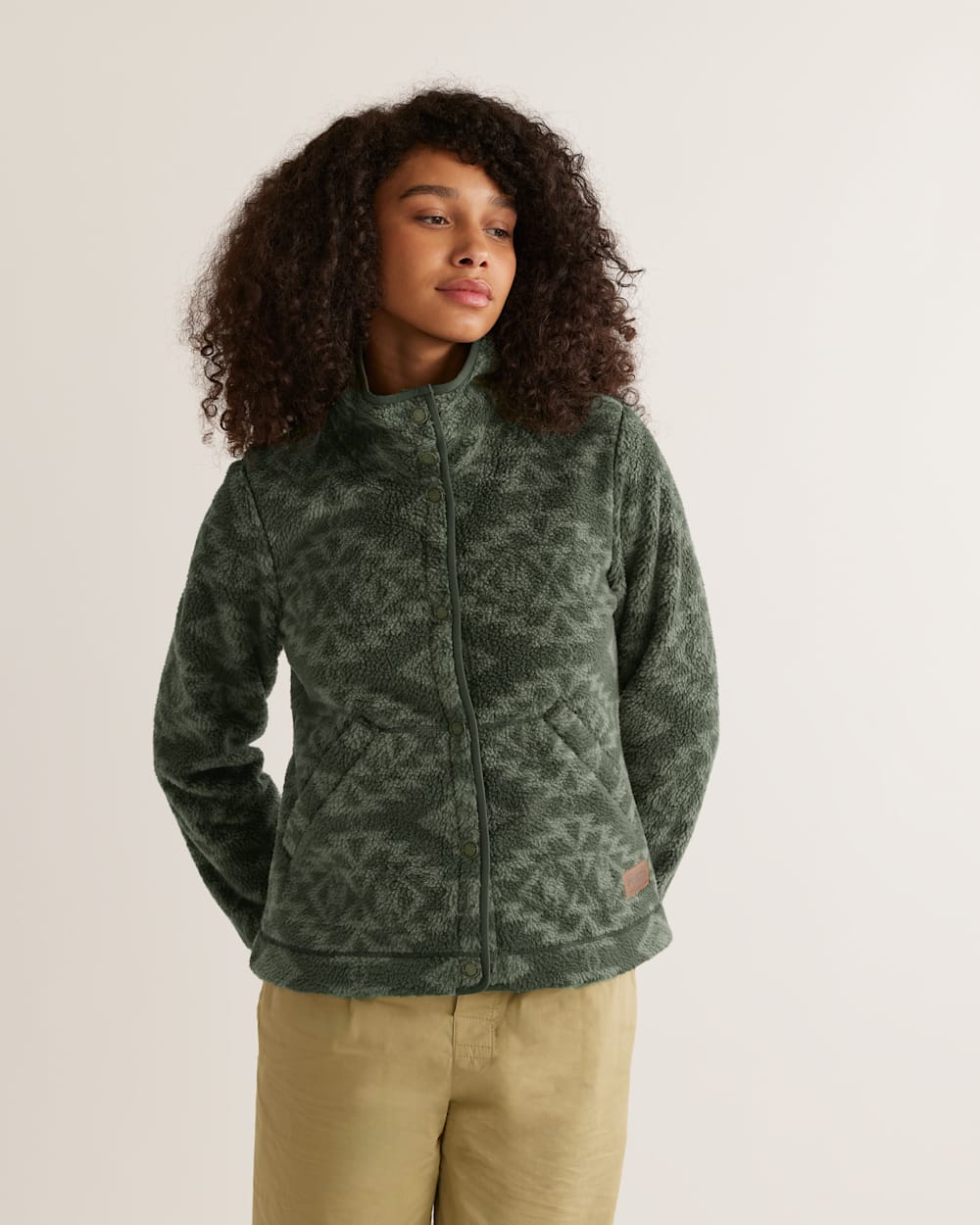 Fleece-Knit Snap-Front Shacket