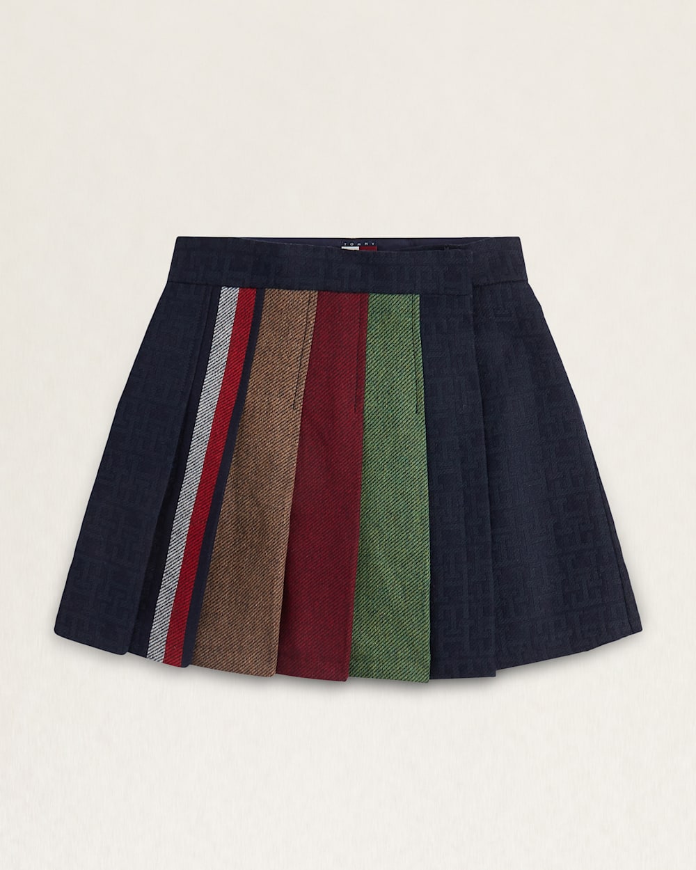 TOMMY X PENDLETON PLEATED WRAP SKIRT IN NEW YORK STRIPE image number 1