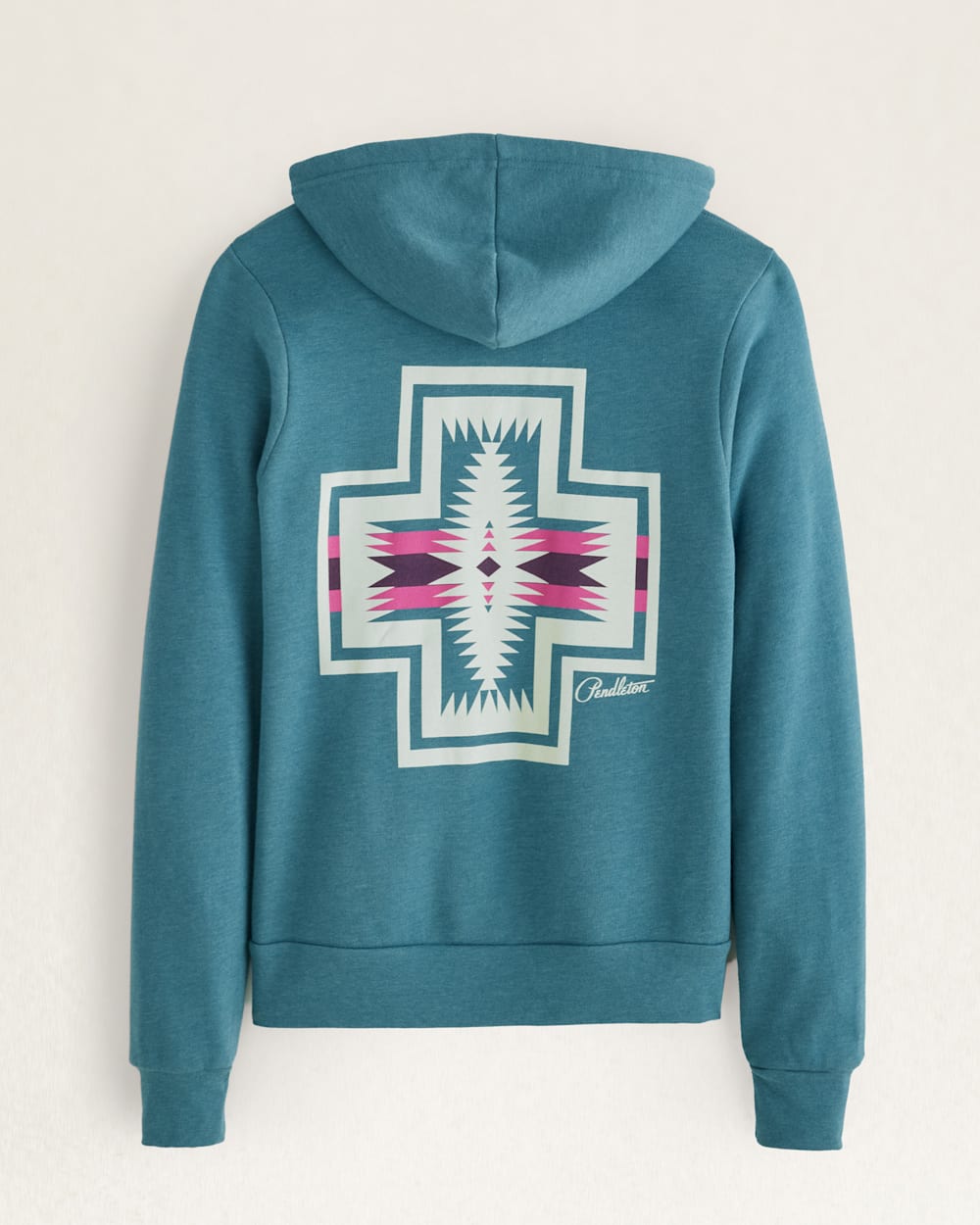 ALTERNATE VIEW OF WOMEN'S HARDING GRAPHIC ZIP HOODIE IN DEEP TEAL HEATHER image number 2