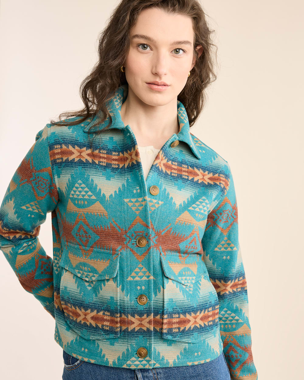 View Exclusive Women s Lowell Wool Jacket with a jacquard pattern Pendleton