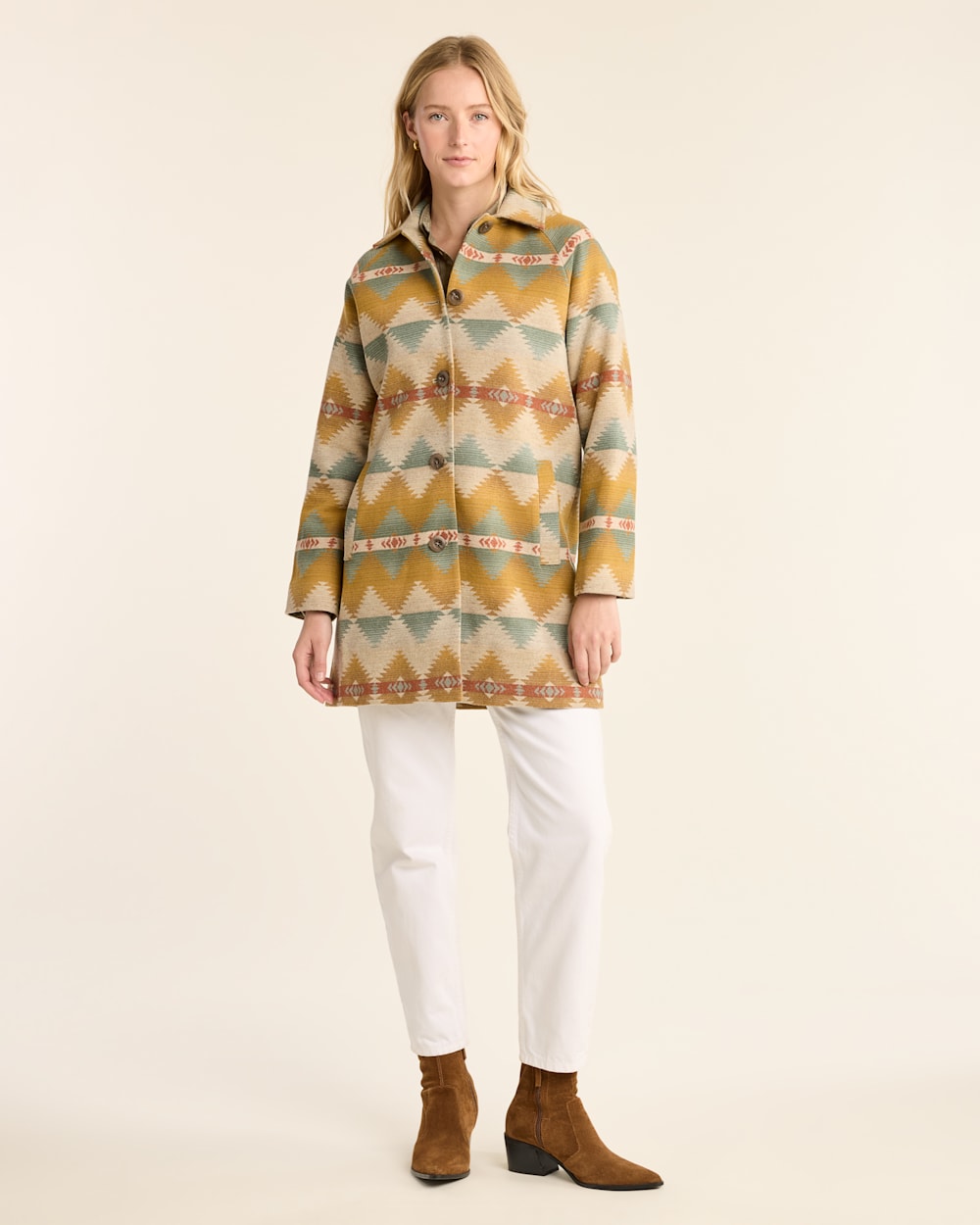 ALTERNATE VIEW OF WOMEN'S CAPE CREEK WOOL MAC COAT IN TAN MULTI image number 4