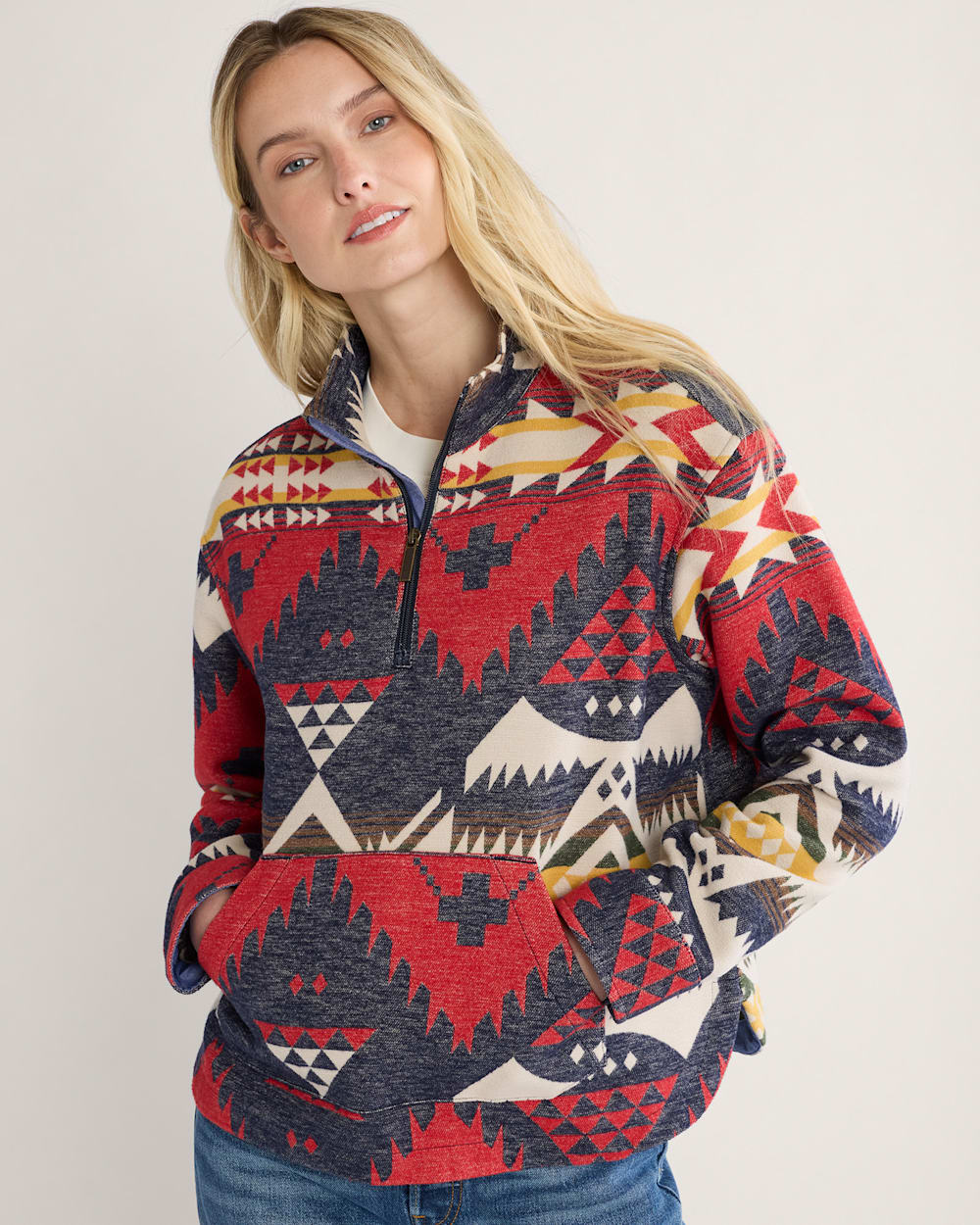 Shop Women's Nehalem Doublesoft Half-Zip Pullover | Pendleton Shop Women's Nehalem Doublesoft Half-Zip Pullover | Pendleton