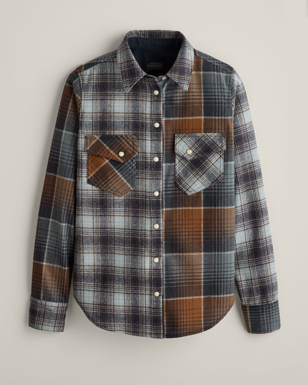 WOMEN'S LIMITED EDITION GAMBLER SHIRT IN NAVY/BLUE/BROWN image number 1