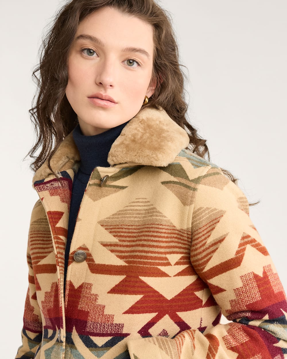 Ladies pendleton wool coat cheap