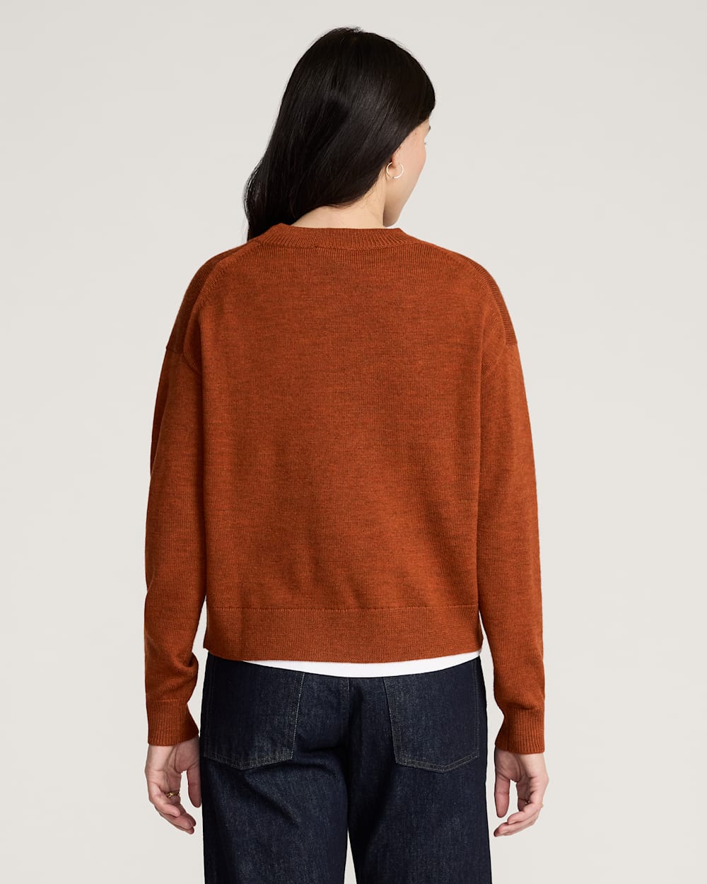ALTERNATE VIEW OF WOMEN'S MERINO SWEATER IN SPICE HEATHER image number 2