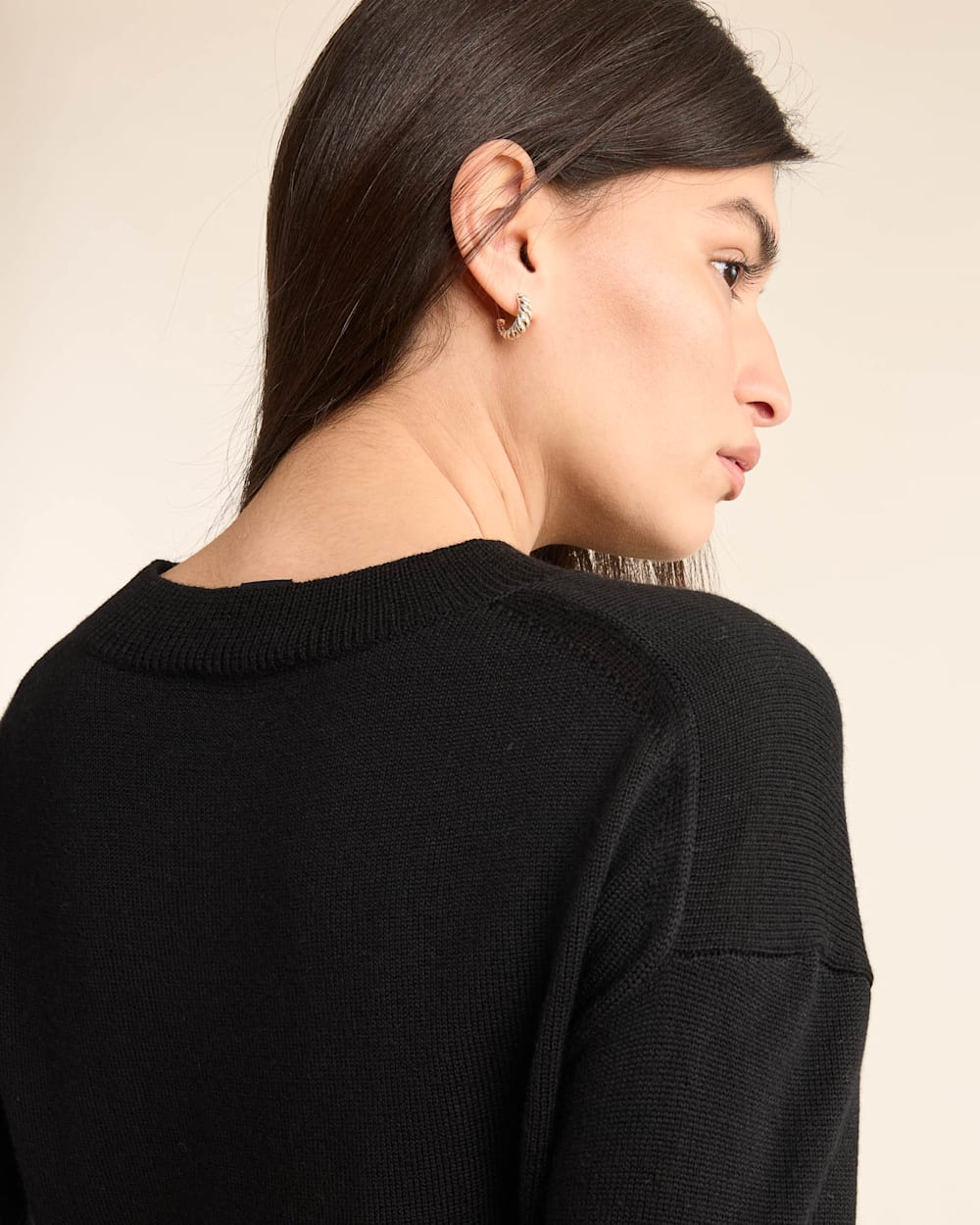 ALTERNATE VIEW OF WOMEN'S MERINO SWEATER IN BLACK image number 5